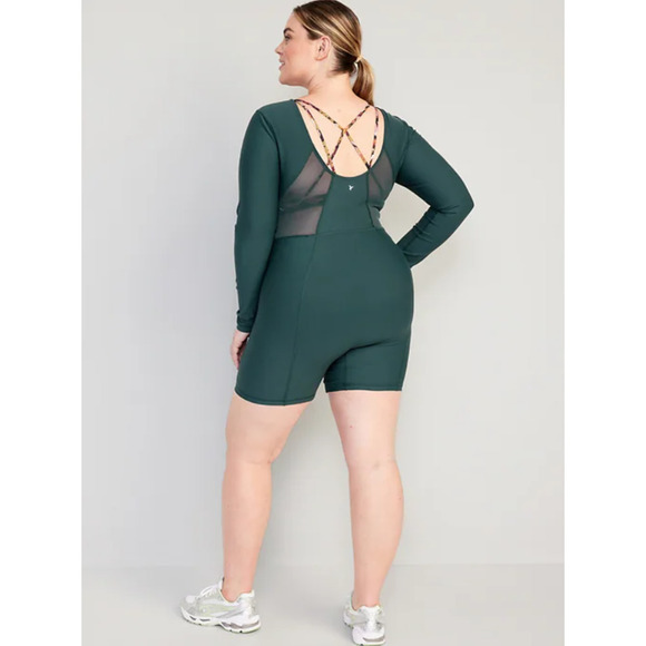 Old Navy Plus Size 3X Powersoft Go-dry Green Long Sleeve Active Bodysuit NWT - Picture 2 of 16